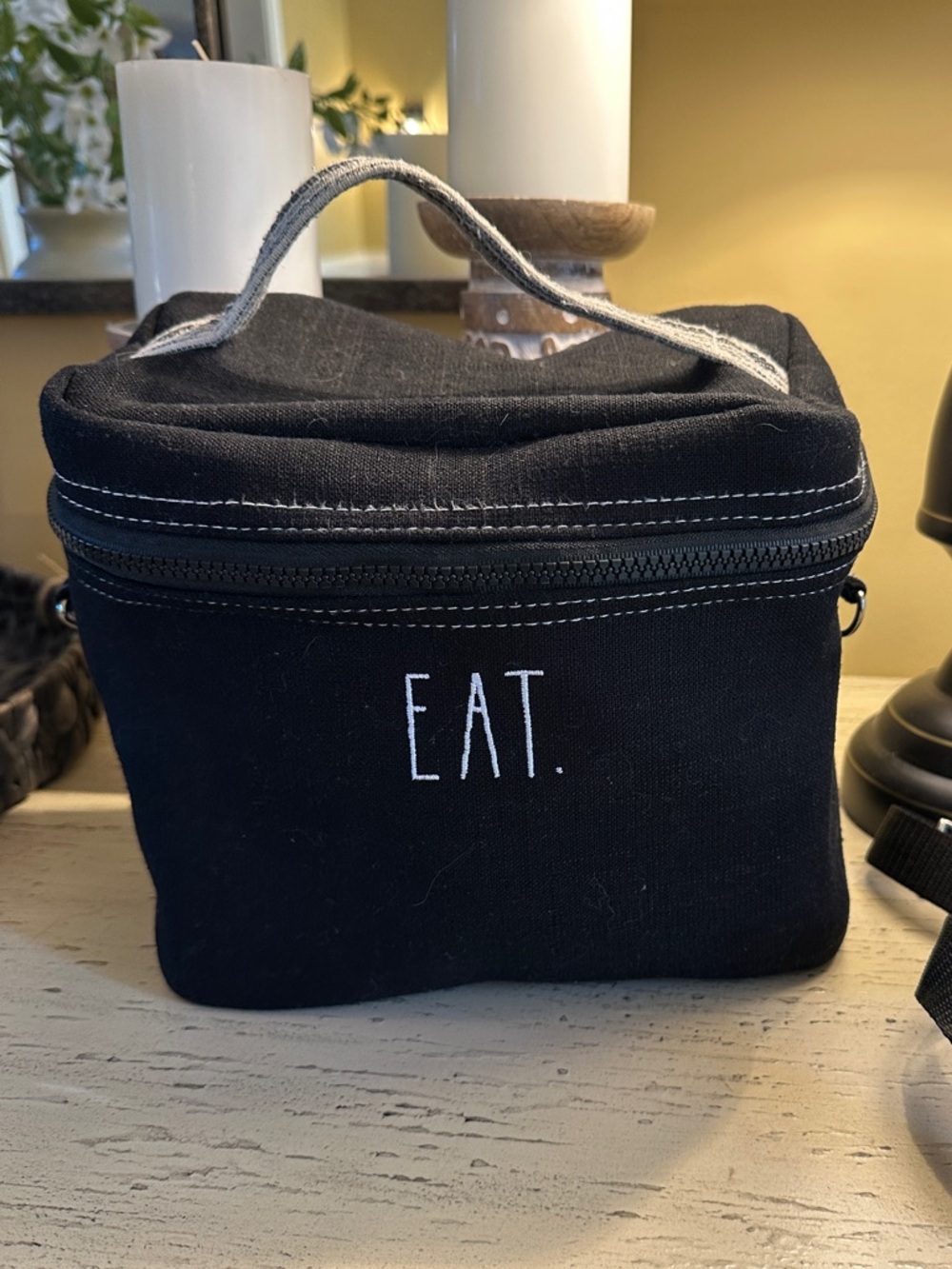Rae Dunn black lunch bag EAT